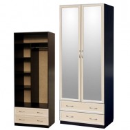 Шкаф 2-дверный с ящиками и зеркалами картинка