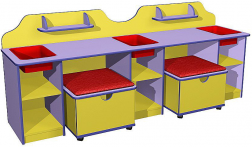 Дидактический стол с пуфиками (Б-204) картинка