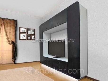 Стенка "Неон черный глянец" с фото и ценой - Фотография 2