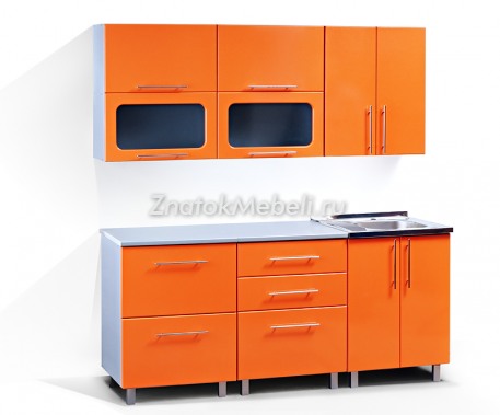 Кухня "Марина-3" цвет оранжевый глянец с фото и ценой - Фотография 1