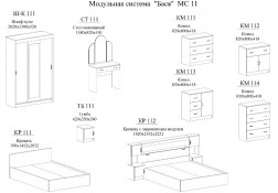 Модульная спальня «Бася», композиция 1 (DOSP-SRSK-0064) купить в каталоге - Иконка 2