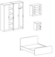 Модульная спальня «Фиеста», композиция 2 (DOSP-SRSK-0036) купить в каталоге - Иконка 2