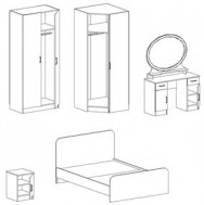 Модульная спальня «Фиеста», композиция 3 (DOSP-SRSK-0037) купить в каталоге - Иконка 2