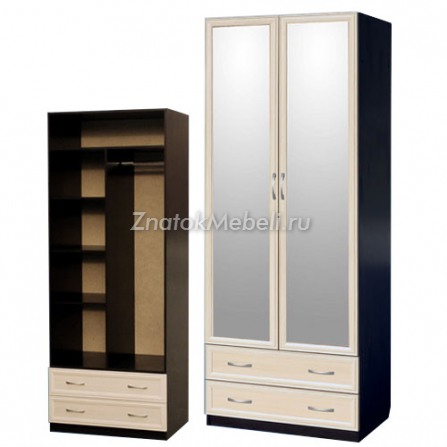Шкаф 2-дверный с ящиками и зеркалами с фото и ценой - Фотография 1