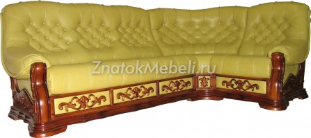 Угловой диван-кровать "Юнна-1" с накладной резьбой с фото и ценой - Фотография 1