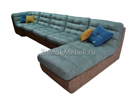 Модульный диван без подлокотников "Онда" бирюзовый с фото и ценой - Фотография 1
