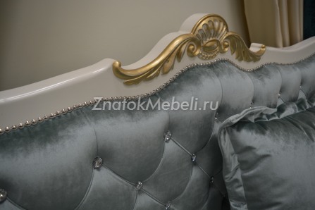 Двуспальная кровать "Юнна-Император" с мягким изголовьем и стразами с фото и ценой - Фотография 4