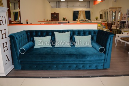Диван-кровать "Юнна-Эгоист" синий велюр с фото и ценой - Фотография 2