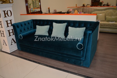 Диван-кровать "Юнна-Эгоист" синий велюр с фото и ценой - Фотография 3