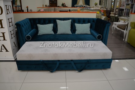 Диван-кровать "Юнна-Эгоист" синий велюр с фото и ценой - Фотография 4