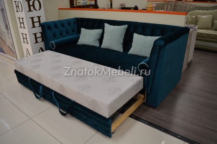 Диван-кровать "Юнна-Эгоист" синий велюр с фото и ценой - Фотография 8