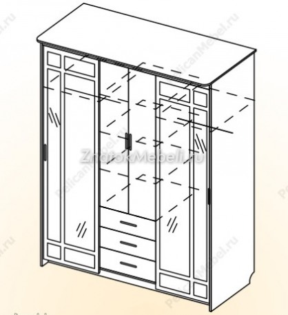 Шкаф-купе 3-х дверный «Уют-3» с фото и ценой - Фотография 3
