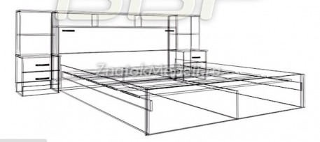 Кровать с прикроватным блоком "Грация ЛДСП" с фото и ценой - Фотография 2